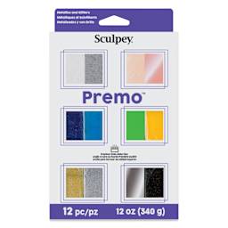Sculpey Premo - Mixed Effects, Set of 12, 1 oz front of packaging