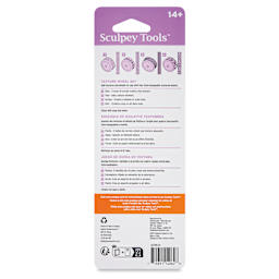 Sculpey Tools Texture Wheel Set - back of packaging