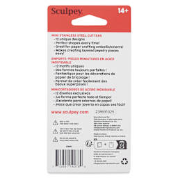 Sculpey Tools Mini Metal Clay Cutters back of packaging