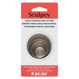 Sculpey Tools Metal Clay Cutters - Circles, Set of 6 front of packaging