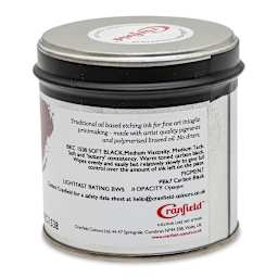 Cranfield Traditional Etching Ink - Soft Black, 250 g - back