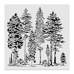 The Crafter's Workshop Stencil - Majestic Forest, 6" x 6"