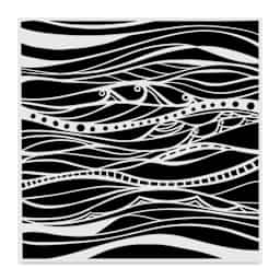 The Crafter's Workshop Stencil - Calm Waves, 12" x 12"