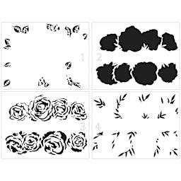 Layered Stencils Rose Banner