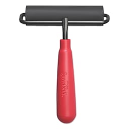 Speedball Deluxe Hard Rubber Brayer with Wire Frame - 4" top view