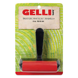 Gelli Arts Pop-In Hard Rubber Brayer - 4" Width, front of the packaging