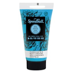 Speedball Water-Soluble Block Printing Ink - Fluorescent Blue 2.5 oz