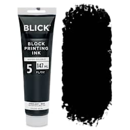 Blick Water-Soluble Block Printing Ink - Black, 5 oz Tube