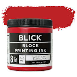 Blick Water-Soluble Block Printing Ink - Red, 8 oz Jar