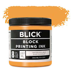 Blick Water-Soluble Block Printing Ink - Dark Yellow, 8 oz Jar