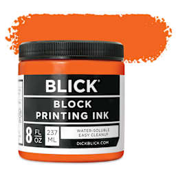 Blick Water-Soluble Block Printing Ink - Orange, 8 oz Jar