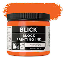 Blick Water-Soluble Block Printing Ink - Orange, 16 oz Jar