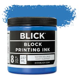 Blick Water-Soluble Block Printing Ink - Blue, 8 oz Jar