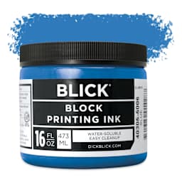 Blick Water-Soluble Block Printing Ink - Blue, 16 oz Jar