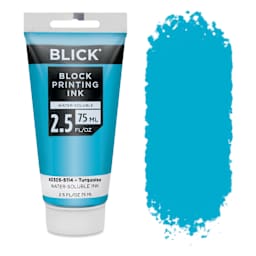 Blick Water-Soluble Block Printing Ink - Turquoise, 2.5 oz Tube