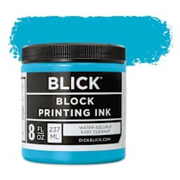 Blick Water-Soluble Block Printing Ink - Turquoise, 8 oz Jar