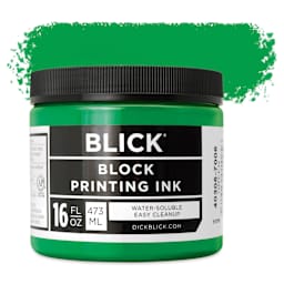 Blick Water-Soluble Block Printing Ink - Green, 16 oz Jar