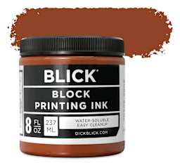 Blick Water-Soluble Block Printing Ink - Brown, 8 oz Jar