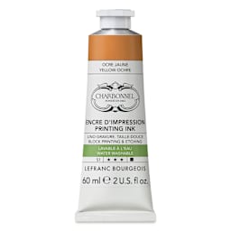 Charbonnel Water Washable Printing Ink - Yellow Ochre, 60 ml