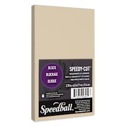 Speedball Speedy-Cut Carving Block - 2 3/4" x 4 1/2" - angled view from front