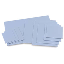 Blick Blue Easy-To-Cut - Top view of various sizes of sheets