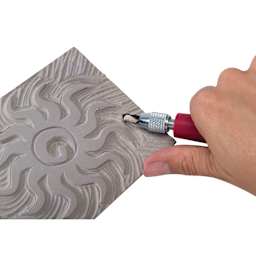 Speedball Red Baron Unmounted Linoleum Sheets, carved sun design