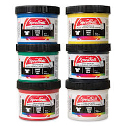 Speedball Fabric Screen Printing Ink - Starter Set, Set of 6, 4 oz, Jars