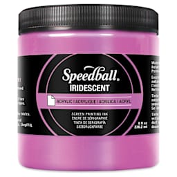 Speedball Iridescent Acrylic Screen Printing Ink - Pink Sapphire, 8 oz Jar