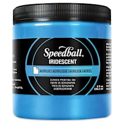 Speedball Iridescent Acrylic Screen Printing Ink - Caribbean Sea, 8 oz Jar