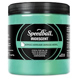 Speedball Iridescent Acrylic Screen Printing Ink - Golden Green, 8 oz Jar