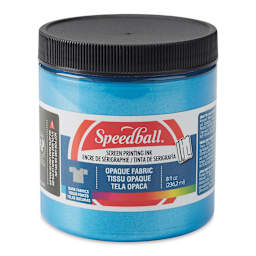 Speedball Fabric Screen Printing Ink - Blue Topaz (Opaque), 8 oz, Jar
