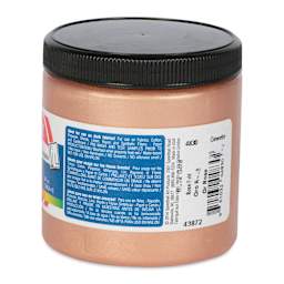 Speedball Fabric Screen Printing Ink - Rose Gold (Opaque), 8 oz, back of the jar