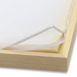 Blick Cord-Stretched Frame with 110 Monofilament Polyester Mesh - Closeup of corner showing mesh and cord