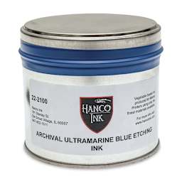 Hanco Oil Based Etching Ink - 1 lb, Ultramarine Blue - front