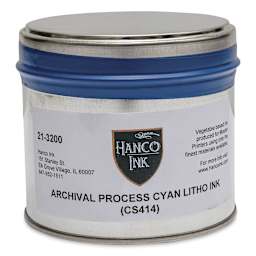 Hanco Litho Ink - 1 lb, Process Cyan - front