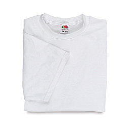 First Quality 50/50 T-Shirts, Adult Sizes - White Large - folded
