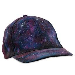 Baseball Caps - Angled view of dyed and painted White Baseball Cap