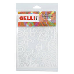 Gelli Arts Stencil - Wonderland, 5" x 7", front of packaging