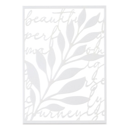 Gelli Arts Stencil - Leaves Script, 5" x 7"