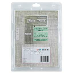 Gelli Arts Perfect Placement Tool - 10"W x 13-1/2"L x 1"H (Back of packaging)