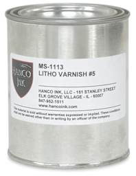 Hanco Ink Modifiers - Front of can of Litho Varnish, No 5
