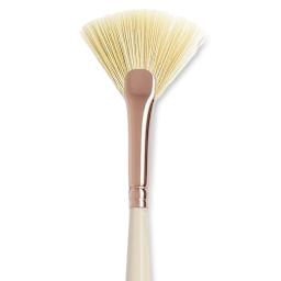 Blick x Raphaël L'Impressionniste Synthetic Bristle Brush - Fan, Size 6, Long Handle close up