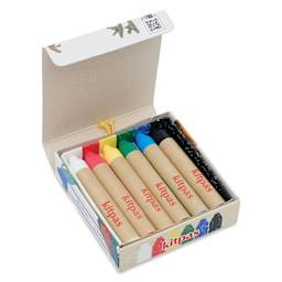 Kitpas by Artist Rice Wax Crayon Set - Bird, Set of 6, open packaging