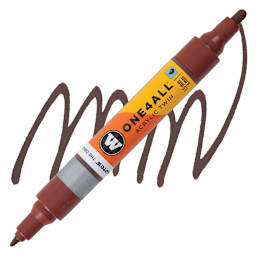 Molotow One4All Acrylic Twin Marker - Hazlenut Brown marker and swatch