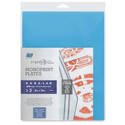 Grafix Impress Monoprint Plates - Front of package of Set of 3 Plates with label
