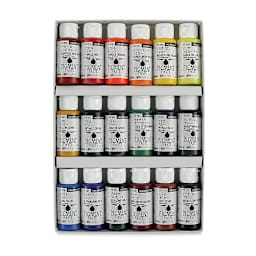 Holbein Tosai Pigment Paste Set - 18 bottles of pigments shown in open package