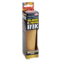 Essdee Premium Water-Based Block Printing Inks - Metallic Gold, 100 ml Tube (In package)