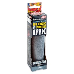 Essdee Premium Water-Based Block Printing Inks - Metallic Silver, 100 ml Tube (In package)