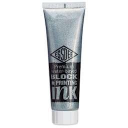 Essdee Premium Water-Based Block Printing Inks - Metallic Silver, 100 ml Tube