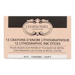 Charbonnel Lithographic Crayons - No 5 Soft, Pkg of 12, front of package